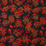 Crêpe polyester imprimé feu fond noir