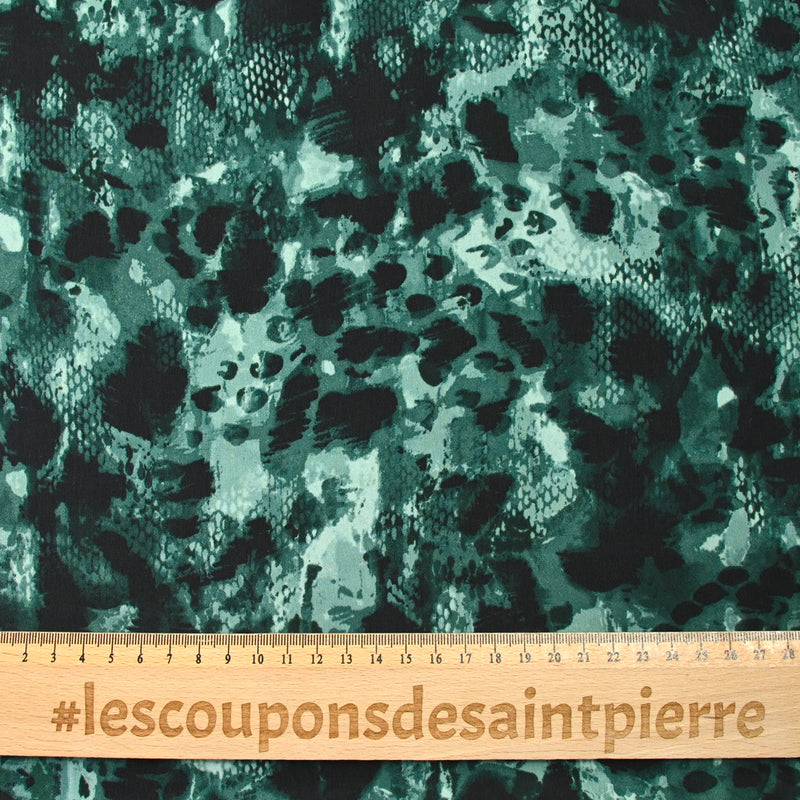Polyester imprimé léopard et reptile vert