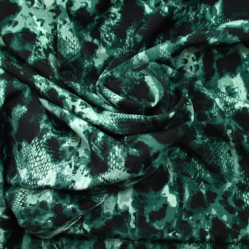Polyester imprimé léopard et reptile vert