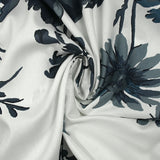 Cotton printed shadow of flowers white background