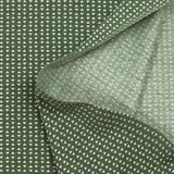 Jersey de coton imprimé sablier graphique fond vert militaire