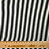 Polyester imprimé rayé noir et blanc