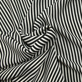 Polyester imprimé rayé noir et blanc