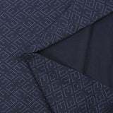 Jersey de coton imprimé monogramme fond bleu marine