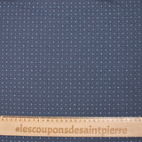 Cotton jersey printed with nuts on denim blue background
