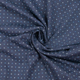 Cotton jersey printed with nuts on denim blue background