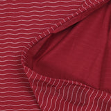 Jersey de algodón estampado raya ondulada fondo burdeos