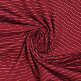 Jersey de algodón estampado raya ondulada fondo burdeos