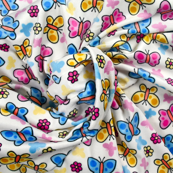Velvet jersey Nicky print butterfly rainbow