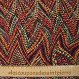 Maille crochet imprimée arlequin zigzag multicolore