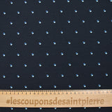 Jersey de coton imprimé ombre de pois fond bleu nuit