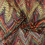 Maille crochet imprimée arlequin zigzag multicolore