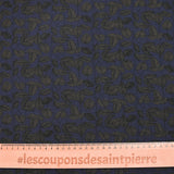 Jersey de algodón con estampado de hojas de liana sobre fondo marino