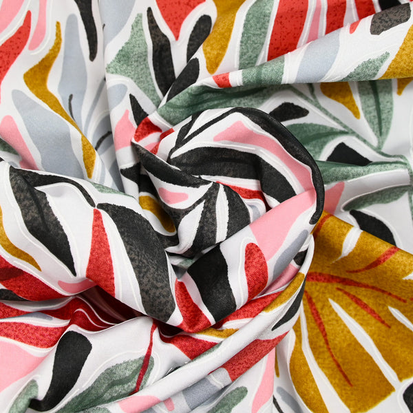Maille polyester imprimée le temps fond blanc
