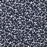 Jersey de coton imprimé branches d'arbre blanc fond bleu nuit