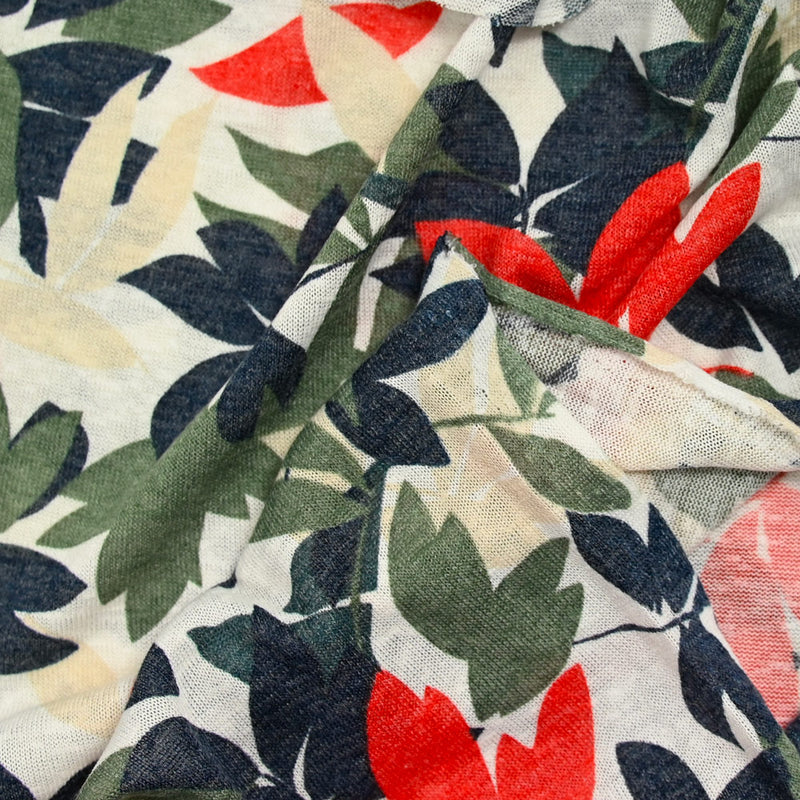 Maille polyester imprimée botanique