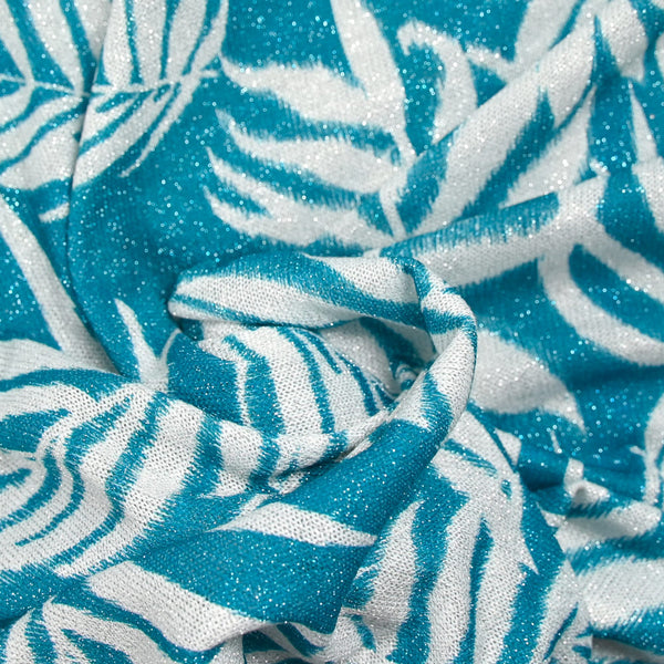 Maille irisée jungle turquoise