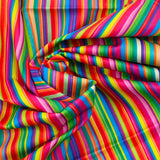 Coton imprimé rayé multicolore