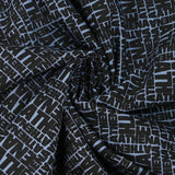 Jersey de coton imprimé Athena fond bleu gris