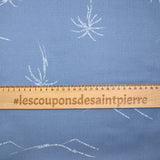 Coton imprimé palmier fond bleu lavande