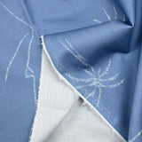 Coton imprimé palmier fond bleu lavande