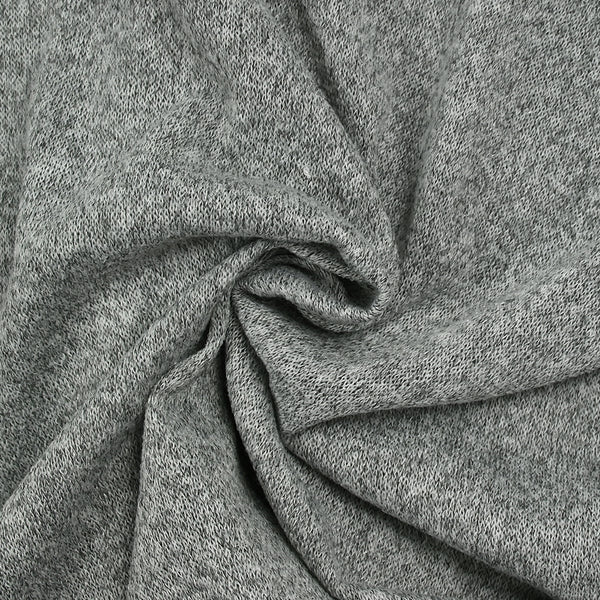 Maille polyester chinée gris clair