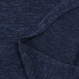 Maille polyester chinée bleu foncé