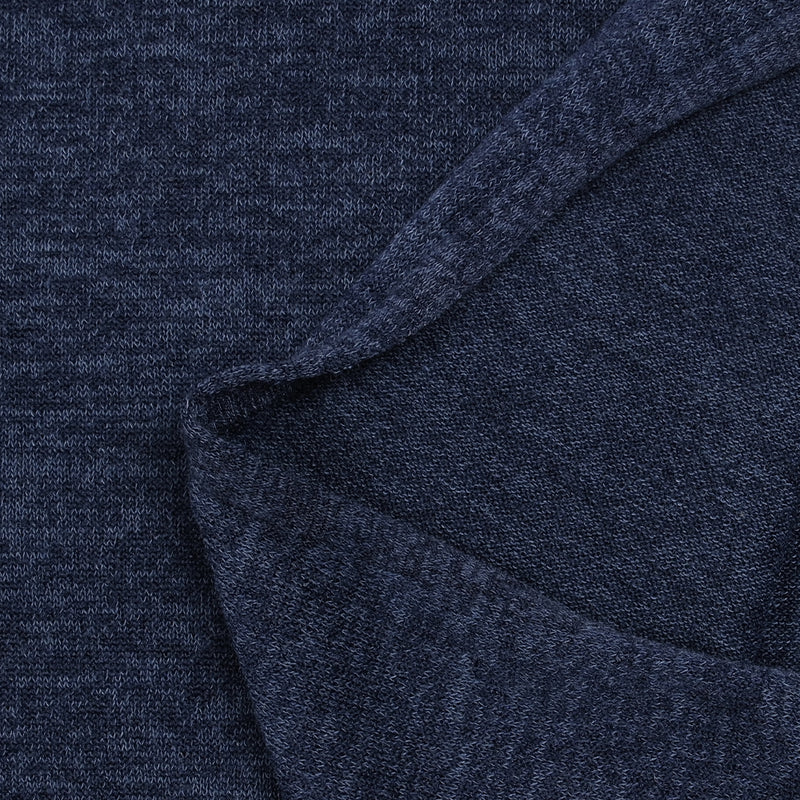 Maille polyester chinée bleu foncé