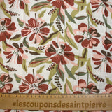 Double gaze matelassée double face Bangkok fond blanc et vert au mètre