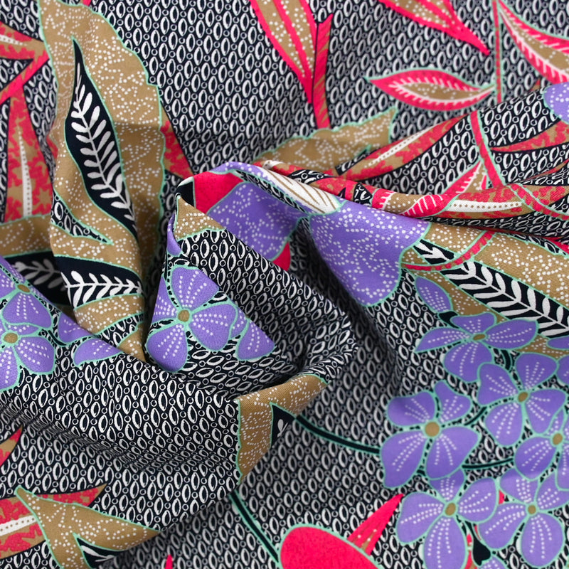 Ankara morado y algodón rosa elastane