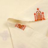 Coton tissé-teint jacquard Mirza orange et brique fond écru