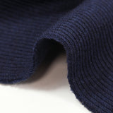 Maille de laine côtelée Lorette bleu marine