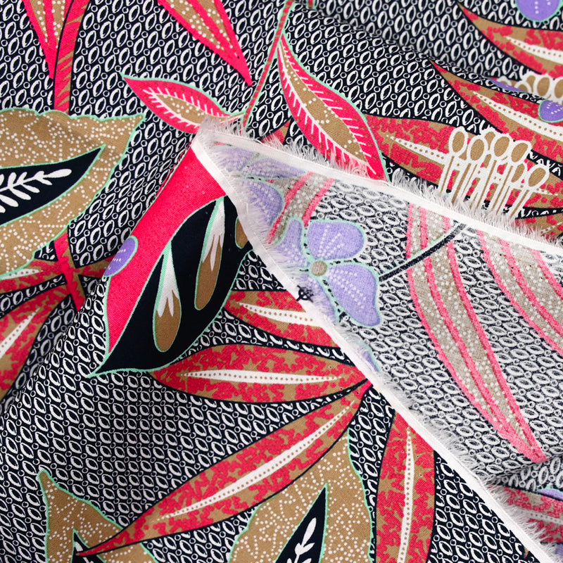 Ankara morado y algodón rosa elastane