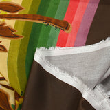 Coton imprimé palmier marron fond écru