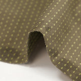 Jersey de coton tissé-teint rayé pointillé olive fond taupe