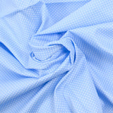 Coton imprimé pois 1mm fond ciel céleste