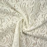 Maille dentelle ajourée cachemire blanc cassé