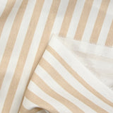 Coton imprimé rayure beige et blanc