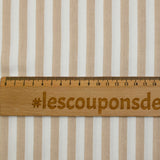 Coton imprimé rayure beige et blanc