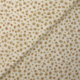Popelina de algodón estampada con flores abstractas sobre fondo crudo
