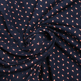 Jersey de coton imprimé bulle marron à pois fond marine