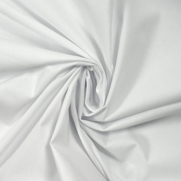 Popeline de coton blanc neige