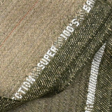 Tissu tailleur Super 100's laine mélangée chevron beige et kaki