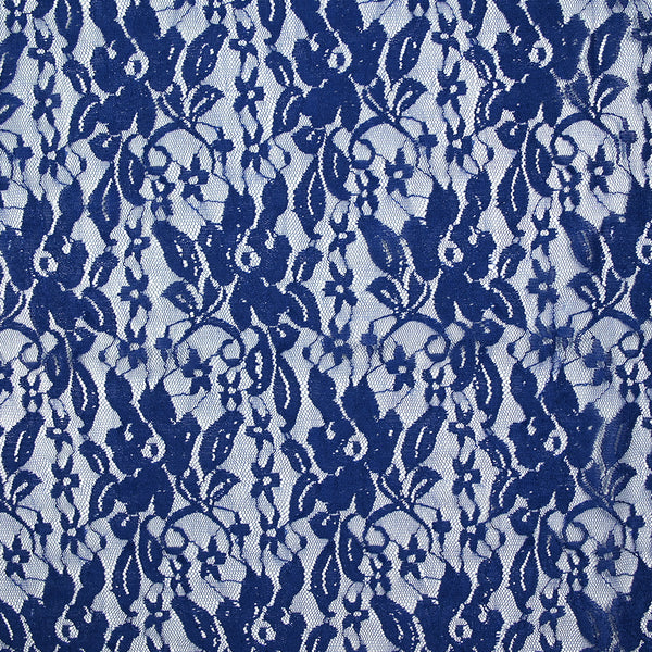 Dentelle polyester Martha fond bleu outremer