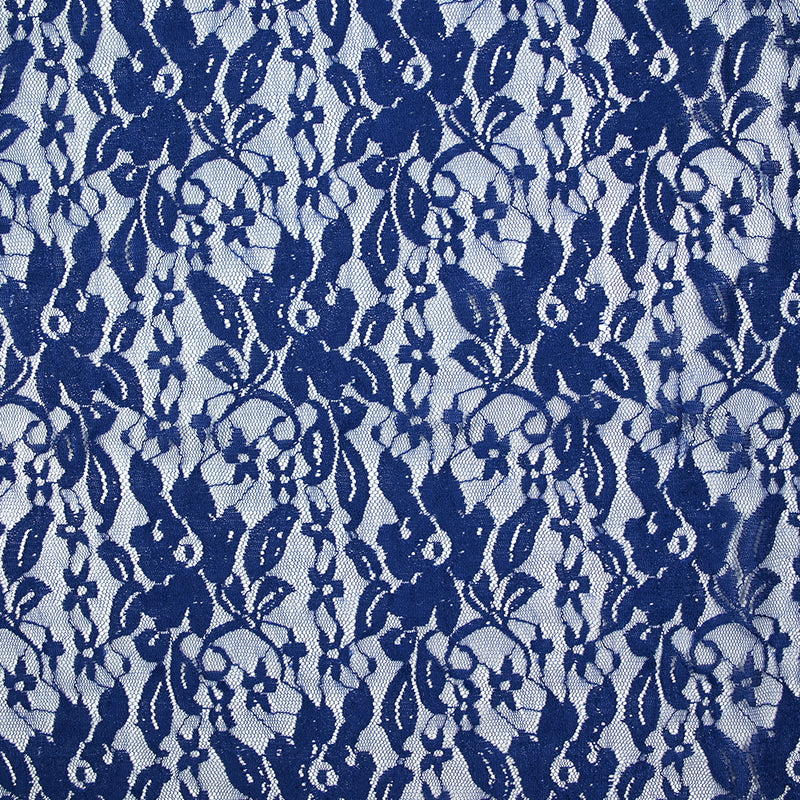 Dentelle polyester Martha fond bleu outremer
