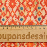 Polycoton sail printed various orange stars white background