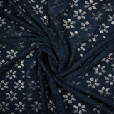 Rebecca lace knit navy blue background