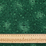 Popelina de algodón con estampado de jardines florales sobre fondo verde abeto