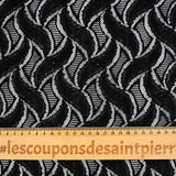 Maille dentelle ajourée feuillage noire