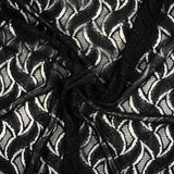 Maille dentelle ajourée feuillage noire